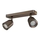 Eglo Plafond Spot Camaldoli Acier Laiton | Convient pour 2x GU10